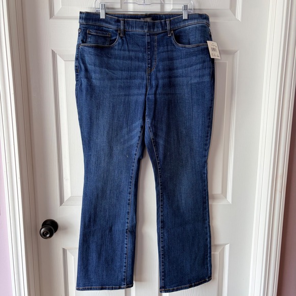 Falls Creek Denim - Falls Creek Womens Plus 1X Pull On Bootcut Jeans Dark Wash Blue Denim NWT